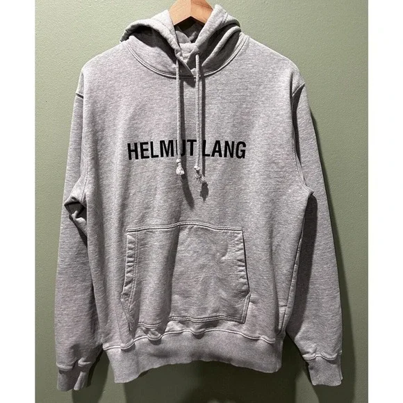 Helmut Lang Core Hoodie Logo Sweatshirt Size M VAPOR HEATHER L09HM521 Unisex​​​ - Picture 2 of 9